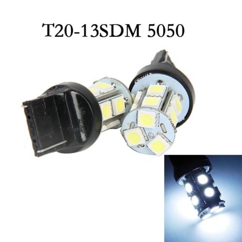 2 x T20 7443 7440 5050 LED 13SMD White Tail Turn Light Bulb